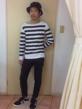 「S/DOUBLE （エスダブル）のアイテム（帽子）」を使った、shinkai teruhikoさん（メンズ・168cm）の夏コーディネート