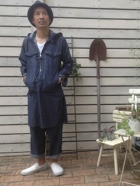 「Engineered Garments（エンジニアードガーメンツ）のアイテム（ダウンジャケット/コート）」を使った、shinkai teruhikoさん（メンズ・168cm）の秋コーディネート