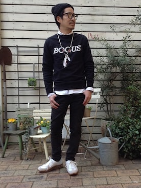 「BLK DNM（ブラックデニム）のアイテム（パンツ）」を使った、shinkai teruhikoさん（メンズ・168cm）の春コーディネート