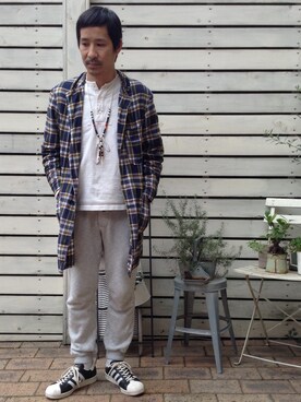 「wings+horns（ウィングスアンドホーンズ）のアイテム」を使った、shinkai teruhikoさん（メンズ・168cm）の春コーディネート