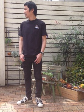 「BLK DNM（ブラックデニム）のアイテム（パンツ）」を使った、shinkai teruhikoさん（メンズ・168cm）の春コーディネート
