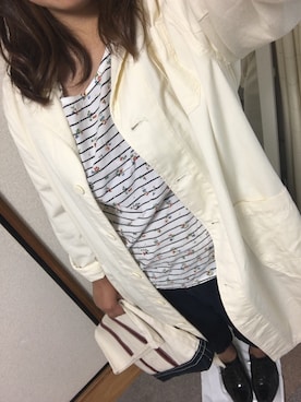 「w closet（ダブルクローゼット）のアイテム（ジャケット/アウター）」を使った、あやかさん（メンズ・159cm）の秋コーディネート