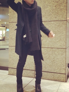 「McQ（マックキュー）のアイテム（その他アウター）」を使った、コジヒトさん（メンズ・175cm）の冬コーディネート