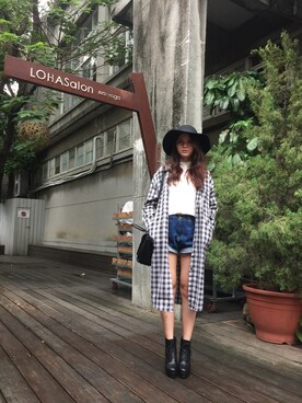 「ALDO（アルド）のアイテム（ハット）」を使った、Abbyさん（レディース・159cm）の秋コーディネート