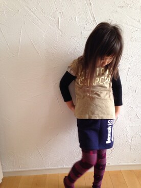 「CIAOPANIC（チャオパニック）のアイテム」を使った、YUKIROさん（キッズ・110cm）の春コーディネート