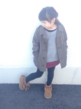 「CIAOPANIC（チャオパニック）のアイテム」を使った、YUKIROさん（キッズ・110cm）の冬コーディネート