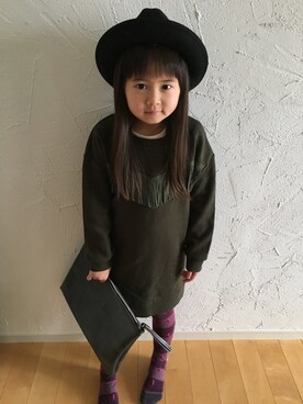 「AZUL by moussy（アズールバイマウジー）のアイテム（ワンピース/ドレス）」を使った、YUKIROさん（キッズ・110cm）の春コーディネート