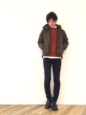 「HARE（ハレ）のアイテム（ダウンジャケット/コート）」を使った、nissy_HAREさん（メンズ・180cm）の秋コーディネート
