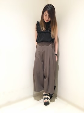 「AULA（アウラ）のアイテム（パンツ）」を使った、massyさん（レディース・158cm）の夏コーディネート