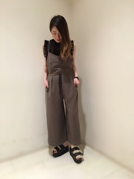 「AULA」｜「アイテム（サロペット/オーバーオール）」を使った、massyさん（レディース・158cm）の夏コーディネート