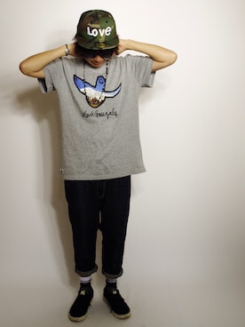 「KSUBI（スビ）のアイテム（サングラス）」を使った、akkyanさん（レディース・159cm）の夏コーディネート