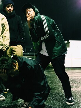 「HUF」｜「アイテム（ナイロンジャケット）」を使った、anddyさん（メンズ・173cm）の秋コーディネート