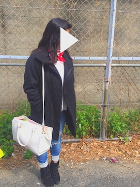 「大阪」｜「アイテム（その他アウター）」を使った、あゆさん（レディース・156cm）の春コーディネート