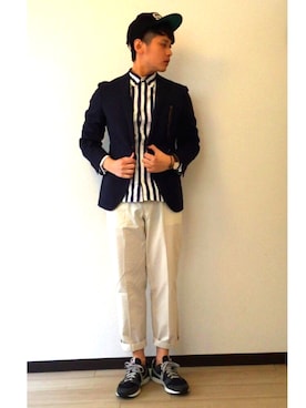 「クロップドパンツ」｜keiさん（メンズ・171cm）の春コーディネート