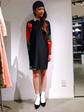 「MSGM（エムエスジーエム）のアイテム（ワンピース/ドレス）」を使った、asakaさん（レディース・165cm）の秋コーディネート