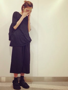 「黒パンツ」｜asakaさん（レディース・165cm）の夏コーディネート