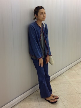 「Levi's」｜「アイテム（サンダル）」を使った、asakaさん（レディース・165cm）の夏コーディネート