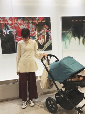 「フレアスリーブ」｜宇佐美 彩さん（レディース・162cm）の秋コーディネート