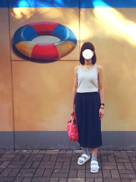 「SEVENDAYS=SUNDAY（セブンデイズサンデイ）のアイテム（チノパンツ）」を使った、Ccさん（レディース・156cm）の夏コーディネート