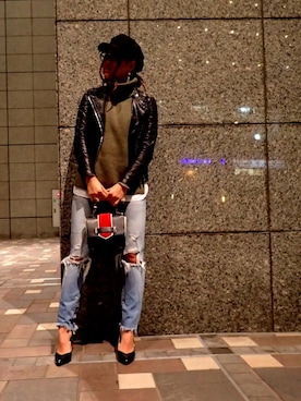 5351 POUR LES FEMMESのライダースジャケットを使ったレディース人気