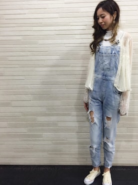 「ZARA（ザラ）のアイテム（サロペット/オーバーオール）」を使った、uuuuuさん（レディース・164cm）の春コーディネート