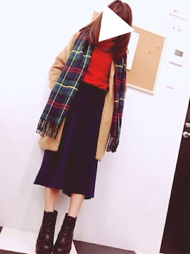 「チェスターコート キャメル」｜「アイテム（チェスターコート）」を使った、EON 大阪☆春夏秋冬さん（レディース・154cm）の冬コーディネート