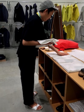 「DESCENTE（デサント）のアイテム」を使った、hayao_mさん（メンズ・178cm）の夏コーディネート