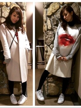 「CELINE」｜「アイテム（チェスターコート）」を使った、Ahh♡さん（レディース・157cm）の冬コーディネート