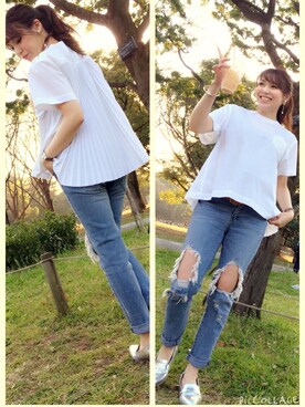 「MERCURYDUO（マーキュリーデュオ）のアイテム（その他シューズ）」を使った、Ahh♡さん（レディース・157cm）の春コーディネート