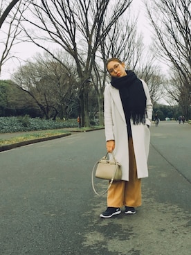 「FENDI」｜「アイテム（チェスターコート）」を使った、Ahh♡さん（レディース・157cm）の冬コーディネート