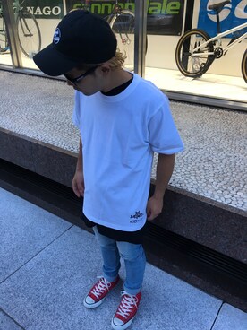 「430（フォーサーティ）のアイテム（パンツ）」を使った、nanosize さん（メンズ・155cm）の夏コーディネート