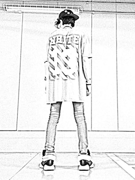 「RickOwens×adidas」｜「アイテム（キャップ）」を使った、ANOTHER-Jさん（メンズ・175cm）の秋コーディネート