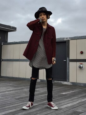 「TAKAHIROMIYASHITATheSoloIst.（タカヒロミヤシタザソロイスト）のアイテム（その他アウター）」を使った、ANOTHER-Jさん（メンズ・175cm）の夏コーディネート