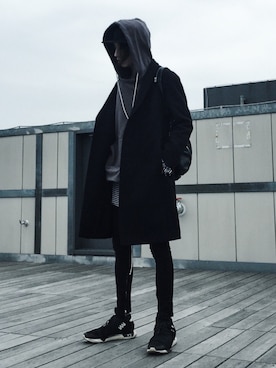「Alexander Wang」｜「アイテム（チェスターコート）」を使った、ANOTHER-Jさん（メンズ・175cm）の冬コーディネート