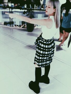 「アイテム（タンクトップ、ホワイト系）」を使った、しきさん（レディース・155cm）の夏コーディネート