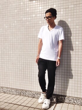 「ALLEGE（アレッジ）のアイテム（ニットキャップ/ビーニー）」を使った、izさん（メンズ・177cm）の夏コーディネート