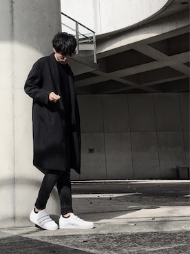 「Steven Alan（スティーブンアラン）のアイテム（チェスターコート）」を使った、izさん（メンズ・177cm）の春コーディネート
