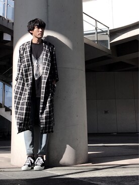 「オールスター」｜「アイテム（その他アウター）」を使った、izさん（メンズ・177cm）の春コーディネート