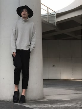 「soe（ソーイ）のアイテム（チノパンツ）」を使った、izさん（メンズ・177cm）の秋コーディネート