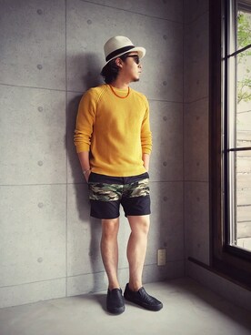 「Captains Helm（キャプテンズヘルム）のアイテム（パンツ）」を使った、manana sekinagaさん（メンズ・169cm）の夏コーディネート