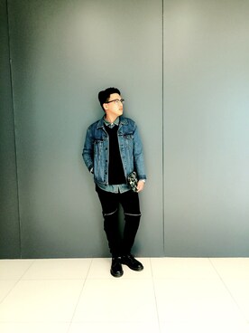 「G2000 （ジートゥサウザンド）のアイテム（その他アウター）」を使った、王弘毅さん（メンズ・171cm）の春コーディネート