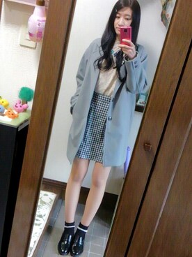 「w closet」｜「アイテム（チェスターコート）」を使った、Ayanoさん（レディース・167cm）の冬コーディネート
