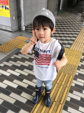 「no brand（ノーブランド）のアイテム（レインシューズ）」を使った、aoto.さん（キッズ・100cm）の夏コーディネート