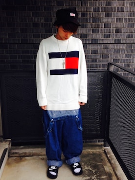 「TOMMY（トミー）のアイテム（オールインワン・サロペット）」を使った、TAKUYAさん（メンズ・170cm）の秋コーディネート