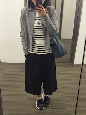 「MONKI（モンキ）のアイテム（スラックス）」を使った、C.さん（レディース・160cm）の春コーディネート