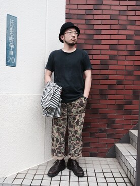 「15 jyugoのアイテム（ハット、ブラック系）」を使った、yum Iさん（レディース・159cm）の秋コーディネート