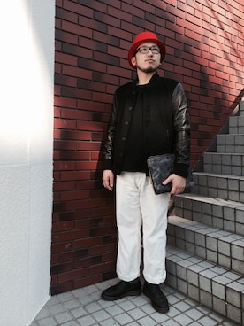 「アイテム（クラッチバッグ）」を使った、yum Iさん（メンズ・174cm・30代）の秋コーディネート