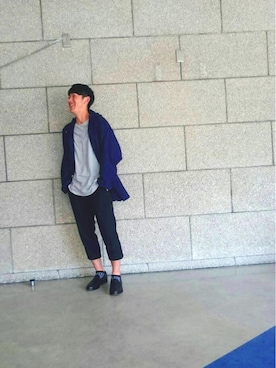 「アイテム（その他アウター、ブルー系）」を使った、SHUさん（メンズ・172cm）の春コーディネート