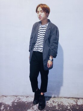「GAP（ギャップ）のアイテム（チェスターコート）」を使った、Dylanさん（メンズ・163cm）の秋コーディネート