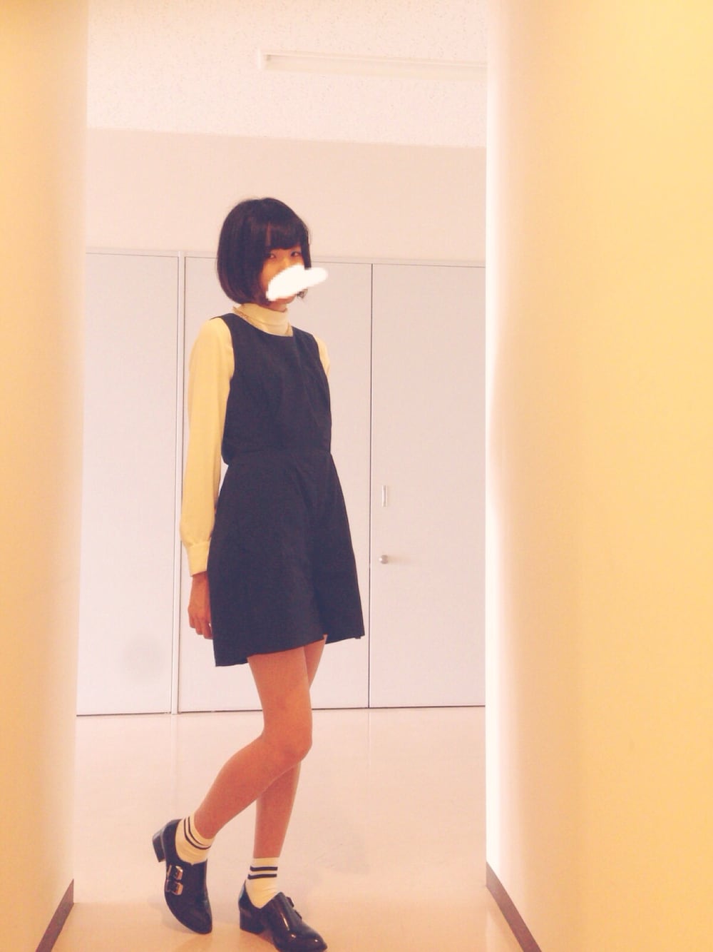 「サロペット、ハイネック、ダブルモンク」｜「A part byの【apart by lowrys】サロペットショートパンツ　545768（サロペット/オーバーオール、ブルー系）」を使った、rpさん（レディース・168cm）の夏コーディネートの1枚目の写真